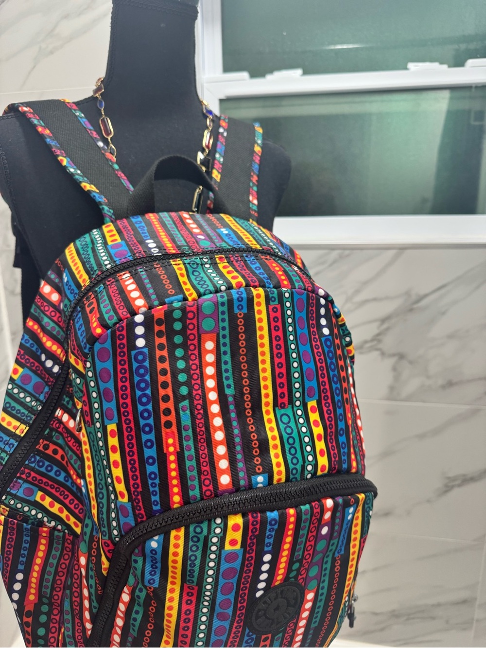 Kipling Multicolor Striped Backpack - Picture 4 of 14